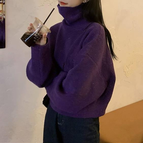 ハイネックワンポイントボリュームニット 4916-画像13-韓国ファッション通販POPREA［ポップリア］