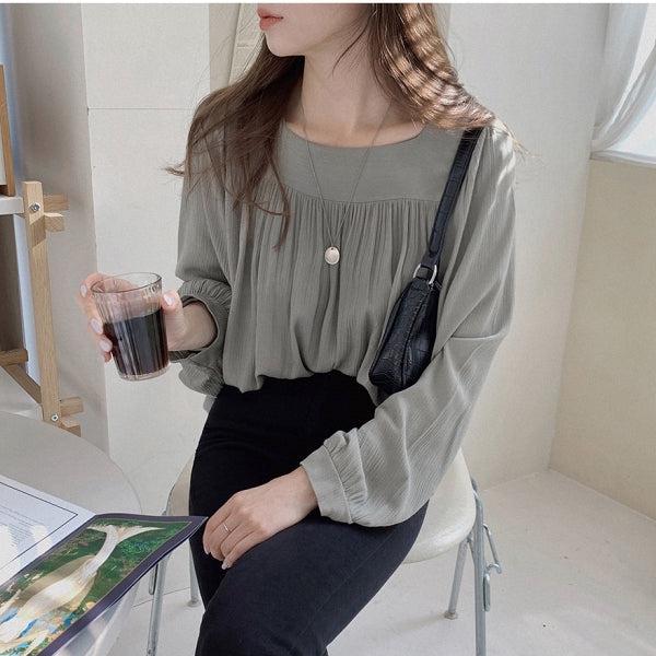 ルーズドレープシフォンブラウス 5172-画像13-韓国ファッション通販POPREA［ポップリア］