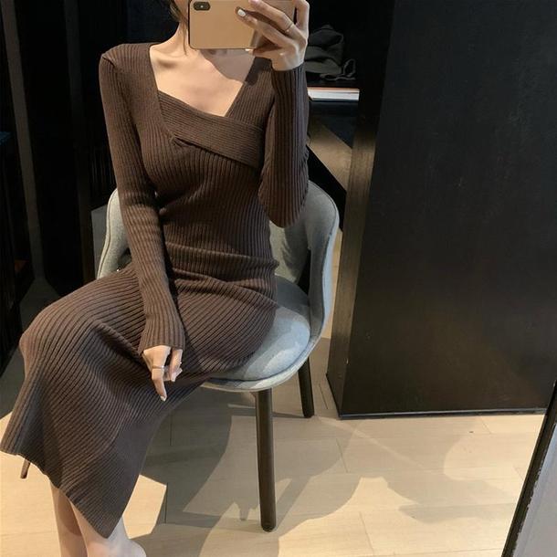 レイヤードネックリブニットワンピース 4847-画像13-韓国ファッション通販POPREA［ポップリア］