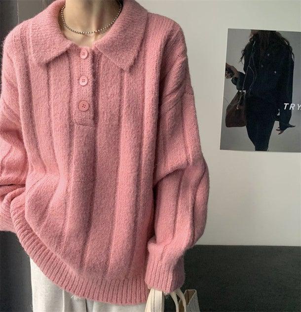 ルーズポロニット 4976-画像13-韓国ファッション通販POPREA［ポップリア］