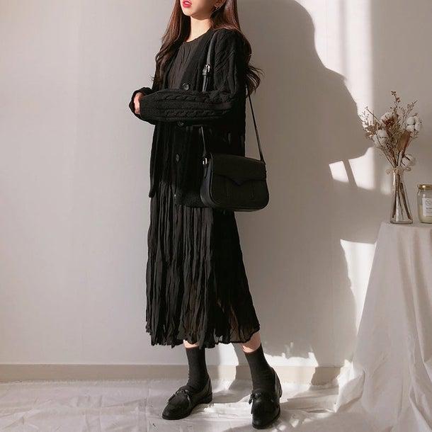 プリーツティアードシフォンワンピ 4995-画像13-韓国ファッション通販POPREA［ポップリア］