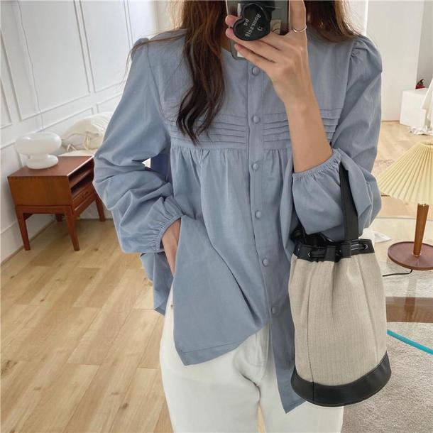 ベーシックピンタックシャツ 4744-画像13-韓国ファッション通販POPREA［ポップリア］