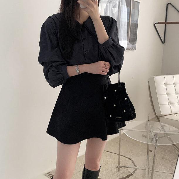 ダブルハンサムカットカラーブラウス 5113-画像13-韓国ファッション通販POPREA［ポップリア］