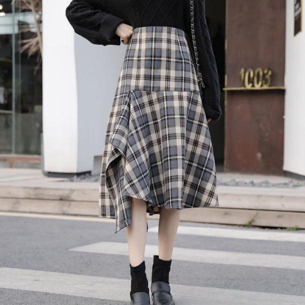 マーメイドフレアチェックスカート 5062-画像13-韓国ファッション通販POPREA［ポップリア］