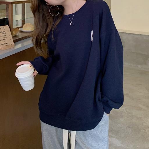 ワッフルCロゴプルオーバー 4928-画像13-韓国ファッション通販POPREA［ポップリア］