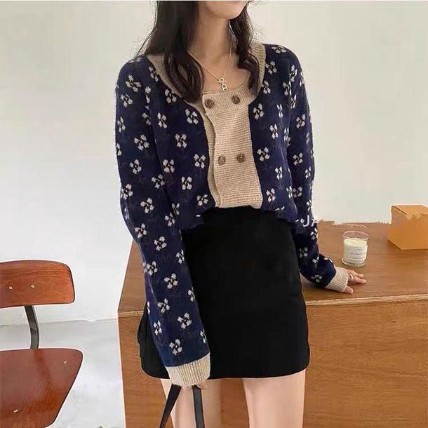 ダブルボタンフラワーカーディガン 4801-画像13-韓国ファッション通販POPREA［ポップリア］