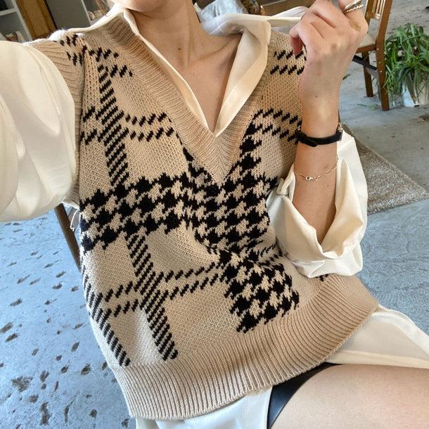 チェックニットベスト 5043-画像13-韓国ファッション通販POPREA［ポップリア］