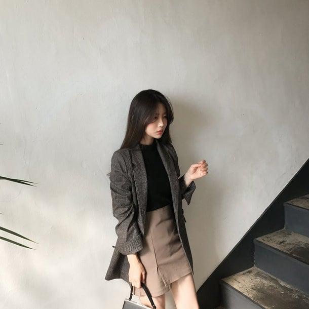 グレンチェックテーラードジャケット 4971-画像13-韓国ファッション通販POPREA［ポップリア］