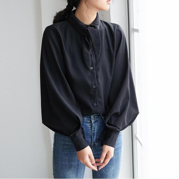 タイネックルーズランタンスリーブトップス 4708-画像13-韓国ファッション通販POPREA［ポップリア］