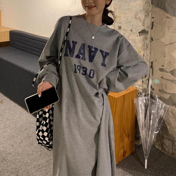 ロゴプリントトレーナーワンピース 4688-画像13-韓国ファッション通販POPREA［ポップリア］