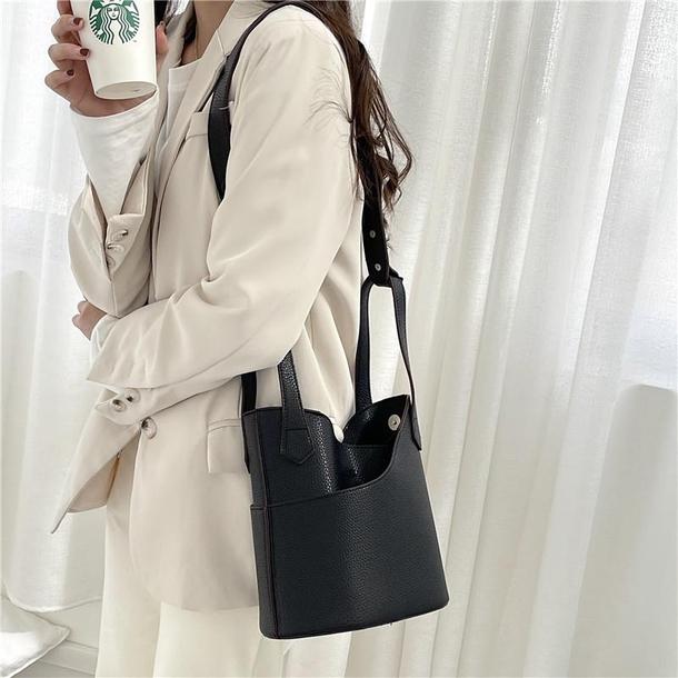 レザー調ポータブルバケットバッグ 4835-画像13-韓国ファッション通販POPREA［ポップリア］