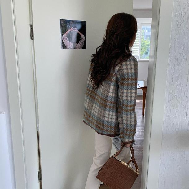 チェック柄ウールショートジャケット 4806-画像13-韓国ファッション通販POPREA［ポップリア］