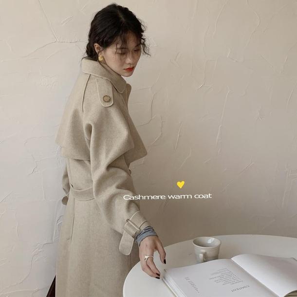 ダブルブレストベルトロングコート 4906-画像13-韓国ファッション通販POPREA［ポップリア］