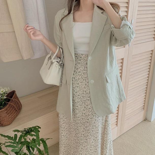 くすみフラワーミディスカート 5211-画像13-韓国ファッション通販POPREA［ポップリア］