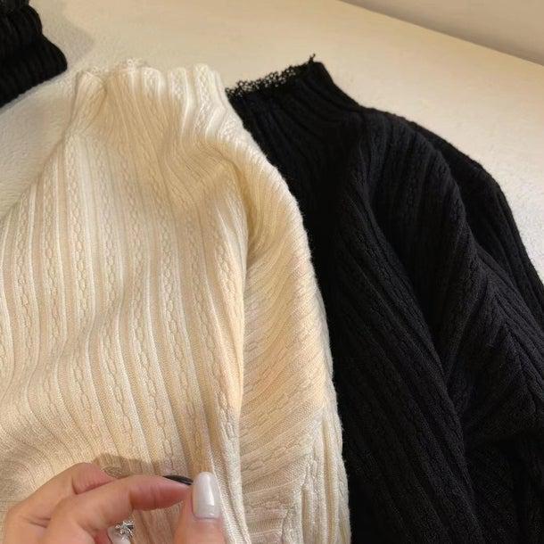 レースハイネック袖リブニット 4970-画像13-韓国ファッション通販POPREA［ポップリア］