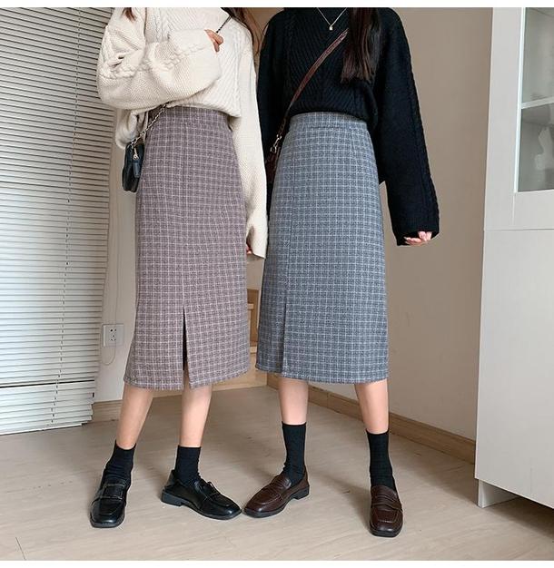 ハイウエストスリットチェックスカート 4699-画像13-韓国ファッション通販POPREA［ポップリア］