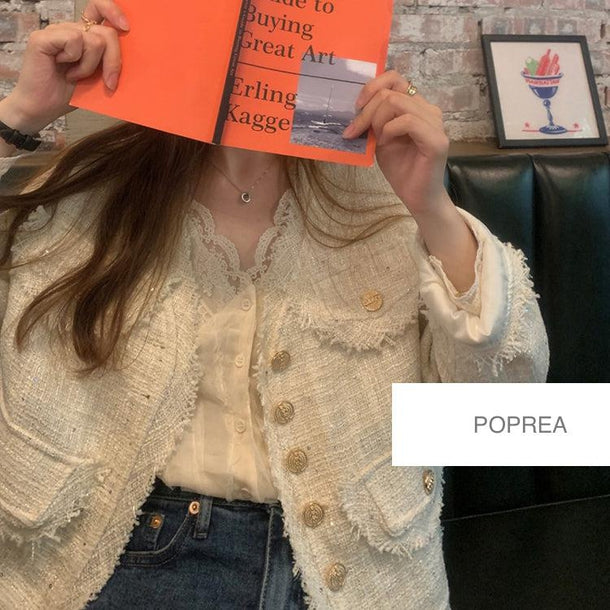 Vネックシフォンレースブラウス﻿ 5146-画像14-韓国ファッション通販POPREA［ポップリア］