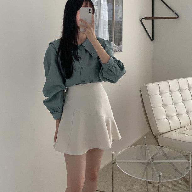 ダブルハンサムカットカラーブラウス 5113-画像14-韓国ファッション通販POPREA［ポップリア］