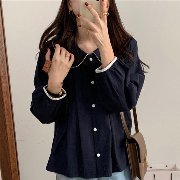 ラウンドカラープリーツブラウス 5088-画像14-韓国ファッション通販POPREA［ポップリア］