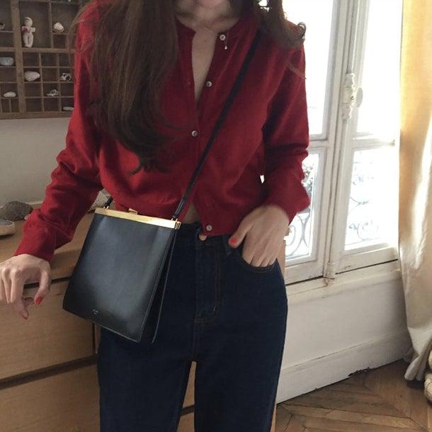 ラウンドネックショートカーディガン 4972-画像14-韓国ファッション通販POPREA［ポップリア］