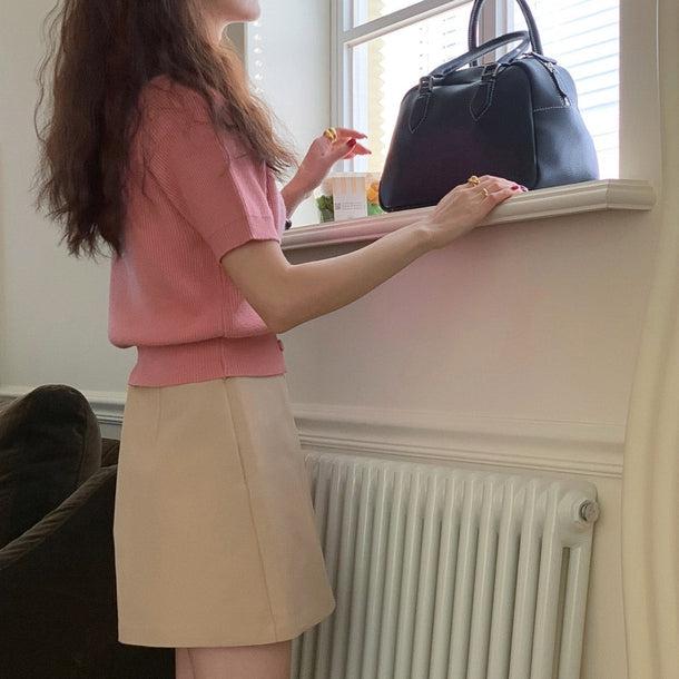 ノーカラーダブルボタンニット 5228-画像14-韓国ファッション通販POPREA［ポップリア］