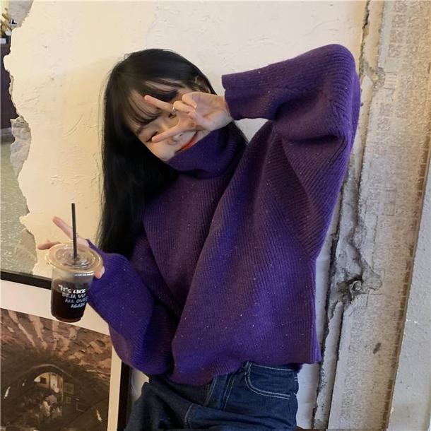 ハイネックワンポイントボリュームニット 4916-画像14-韓国ファッション通販POPREA［ポップリア］