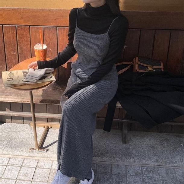 ニットキャミソールロングワンピース 4735-画像14-韓国ファッション通販POPREA［ポップリア］