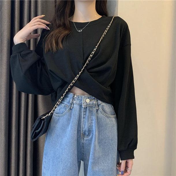 クロップドデザインスウェット 5118-画像14-韓国ファッション通販POPREA［ポップリア］