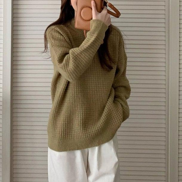 ワッフルベーシックプルオーバー 4958-画像14-韓国ファッション通販POPREA［ポップリア］