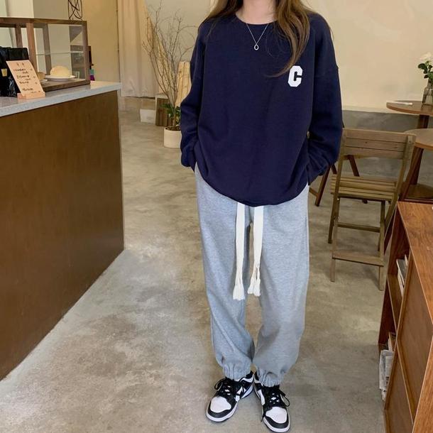 ワッフルCロゴプルオーバー 4928-画像14-韓国ファッション通販POPREA［ポップリア］