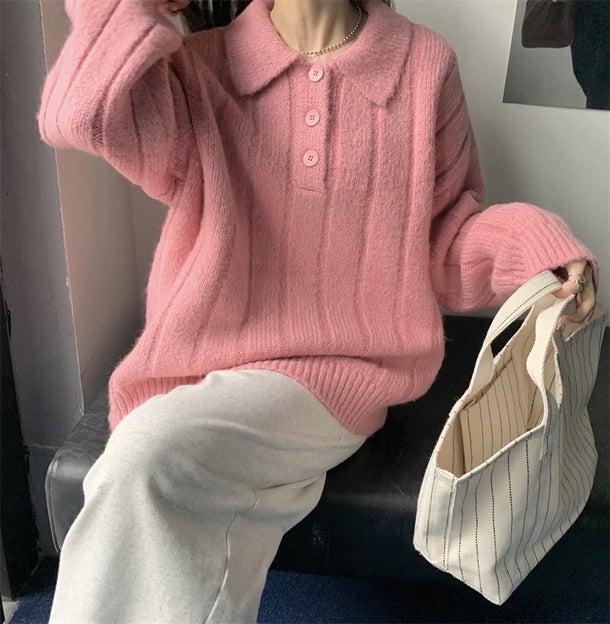 ルーズポロニット 4976-画像14-韓国ファッション通販POPREA［ポップリア］