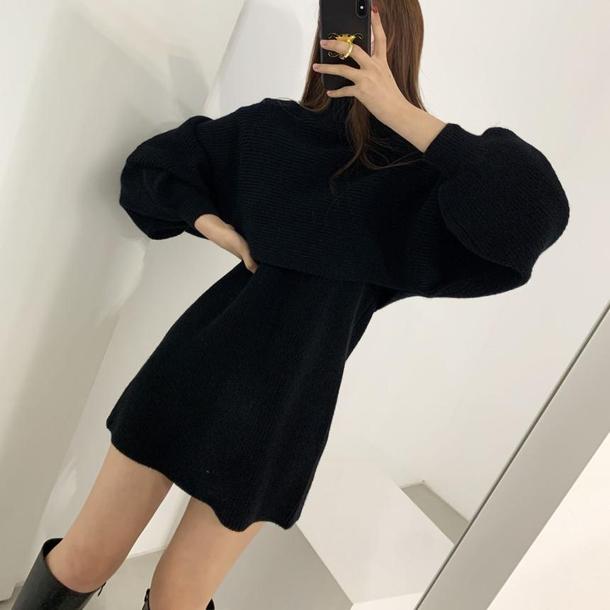 ハイネックニットトップス＆ミニワンピース 4815-画像14-韓国ファッション通販POPREA［ポップリア］