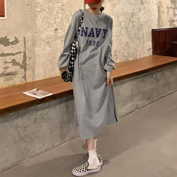 ロゴプリントトレーナーワンピース 4688-画像14-韓国ファッション通販POPREA［ポップリア］