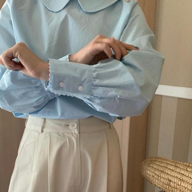 バックプリーツ丸襟ブラウス 4750-画像14-韓国ファッション通販POPREA［ポップリア］