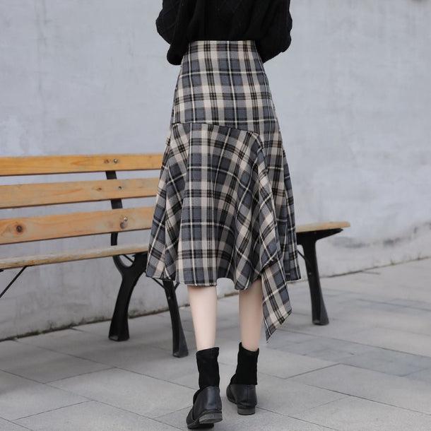 マーメイドフレアチェックスカート 5062-画像14-韓国ファッション通販POPREA［ポップリア］