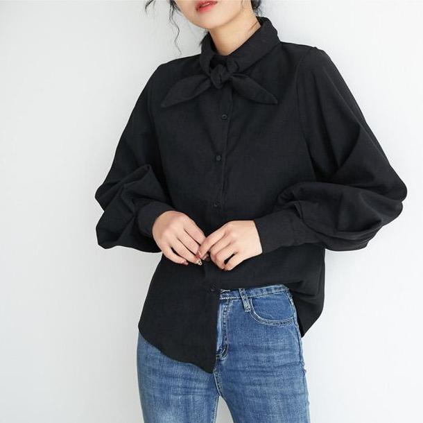 タイネックルーズランタンスリーブトップス 4708-画像14-韓国ファッション通販POPREA［ポップリア］