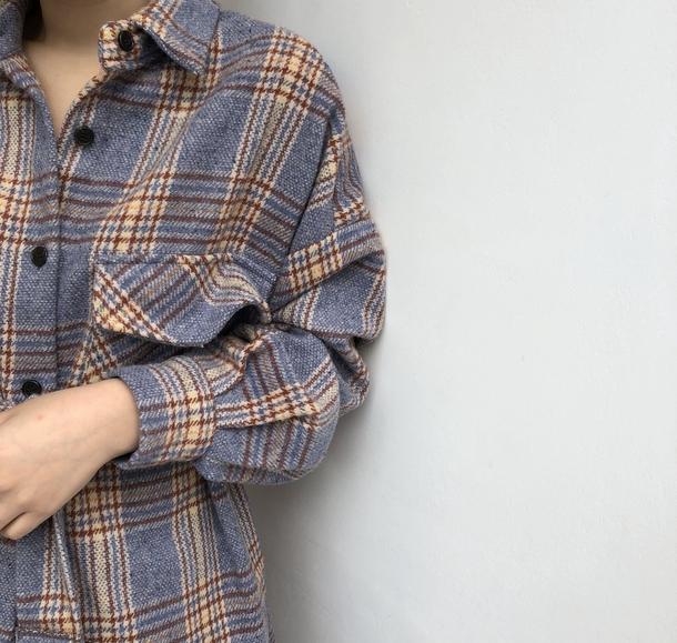 チェック柄ロングシャツ 4746-画像14-韓国ファッション通販POPREA［ポップリア］