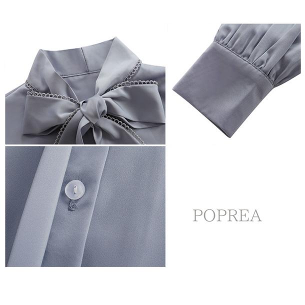 ボウタイリボンシルクタッチブラウス 4862-画像14-韓国ファッション通販POPREA［ポップリア］