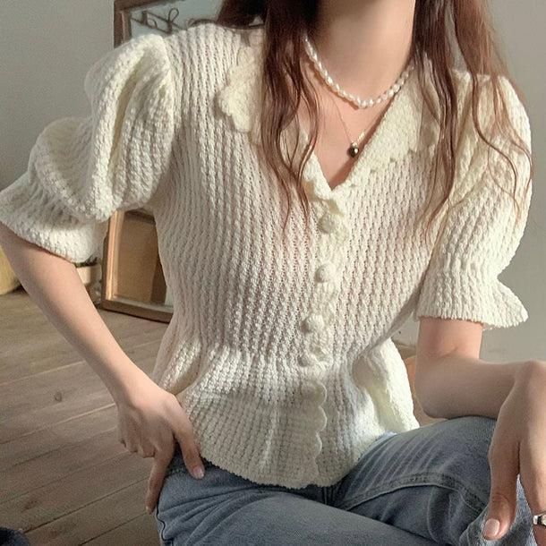 ロマンティックフリルサマーニット 5163-画像14-韓国ファッション通販POPREA［ポップリア］