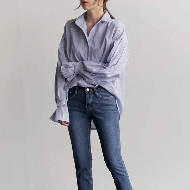 キャンディスリーブストライプシャツ＆ベスト 5045-画像14-韓国ファッション通販POPREA［ポップリア］