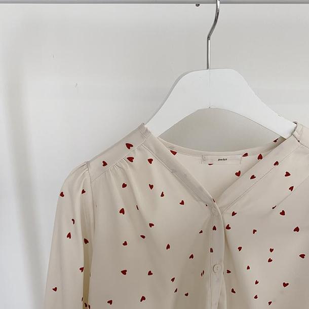 ミニハート柄シフォンブラウス 4775-画像15-韓国ファッション通販POPREA［ポップリア］