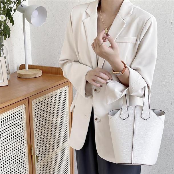 レザー調ポータブルバケットバッグ 4835-画像15-韓国ファッション通販POPREA［ポップリア］