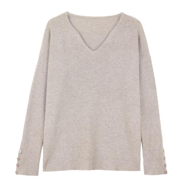 Vネックボタンスリーブトップス 4858-画像15-韓国ファッション通販POPREA［ポップリア］