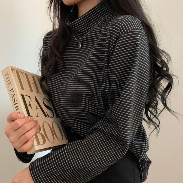 ハイネックボーダートップス 4927-画像15-韓国ファッション通販POPREA［ポップリア］