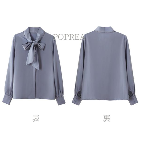 ボウタイリボンシルクタッチブラウス 4862-画像15-韓国ファッション通販POPREA［ポップリア］