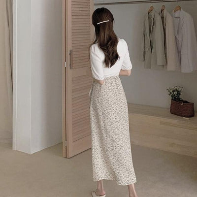 くすみフラワーミディスカート 5211-画像15-韓国ファッション通販POPREA［ポップリア］