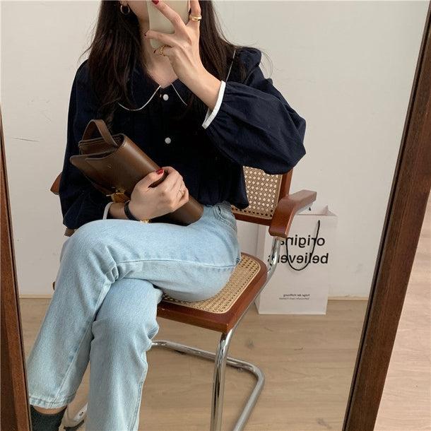 ラウンドカラープリーツブラウス 5088-画像15-韓国ファッション通販POPREA［ポップリア］