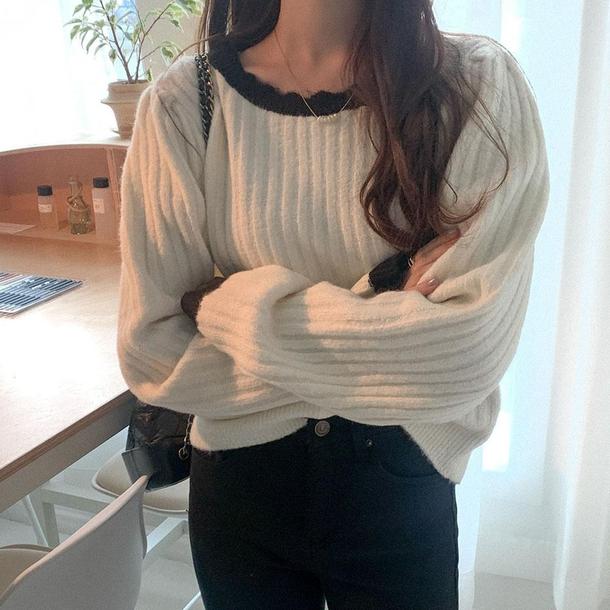 あったかシンプルリブショートニット 4853-画像15-韓国ファッション通販POPREA［ポップリア］