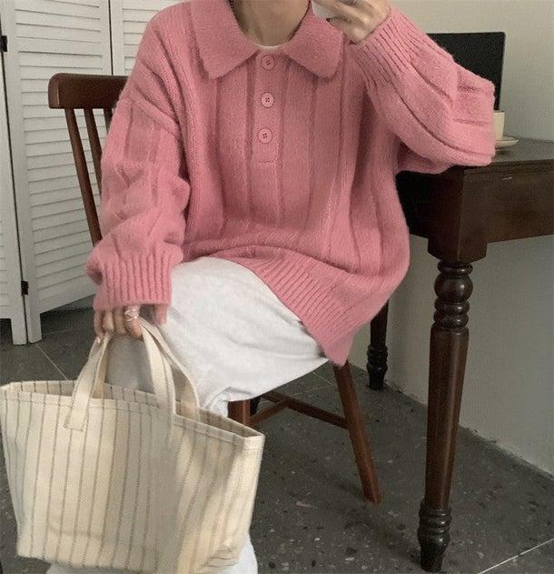 ルーズポロニット 4976-画像15-韓国ファッション通販POPREA［ポップリア］