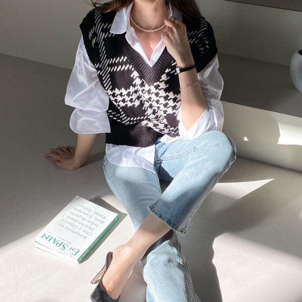 チェックニットベスト 5043-画像15-韓国ファッション通販POPREA［ポップリア］